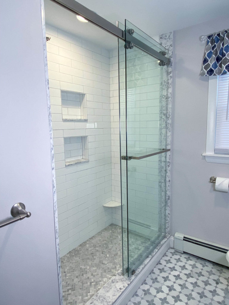 Stoneham bathroom remodel custom shower