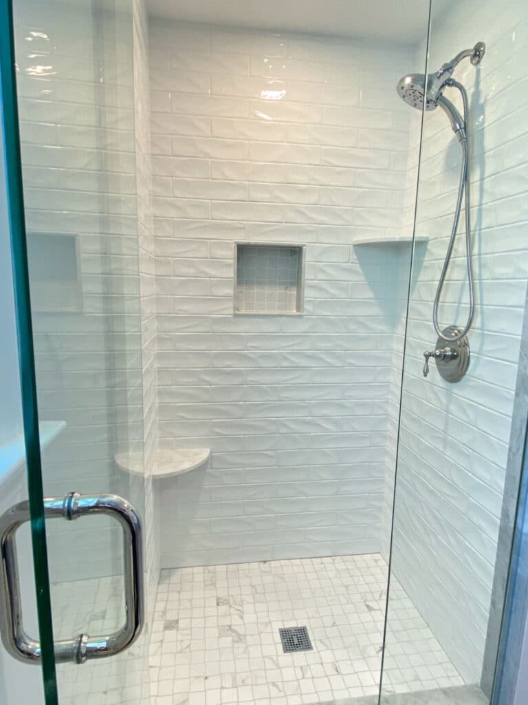 Melrose Bathroom Remodel with custom shower - McGuire Kitchen Bath Wakefield MA