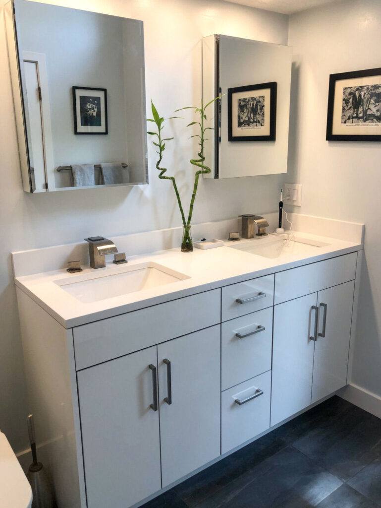 Black and White Bathroom Remodel in Wakefield MA