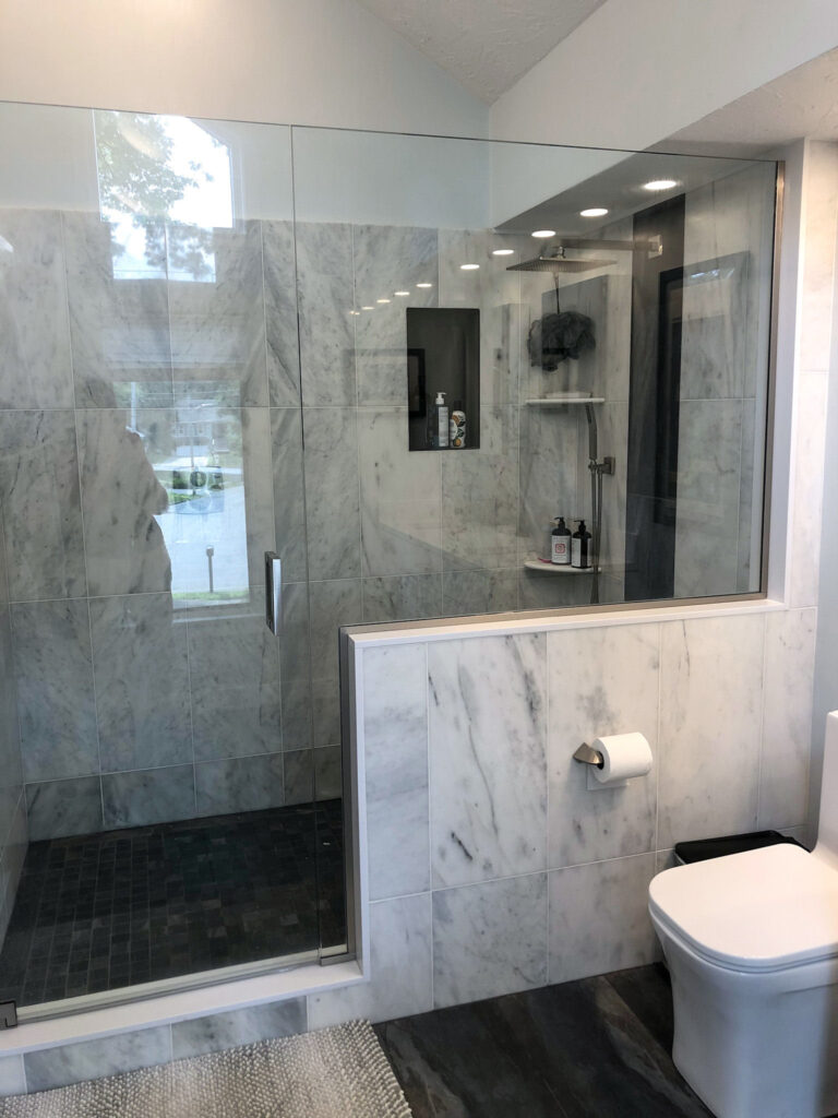 Black and White Bathroom Remodel in Wakefield MA