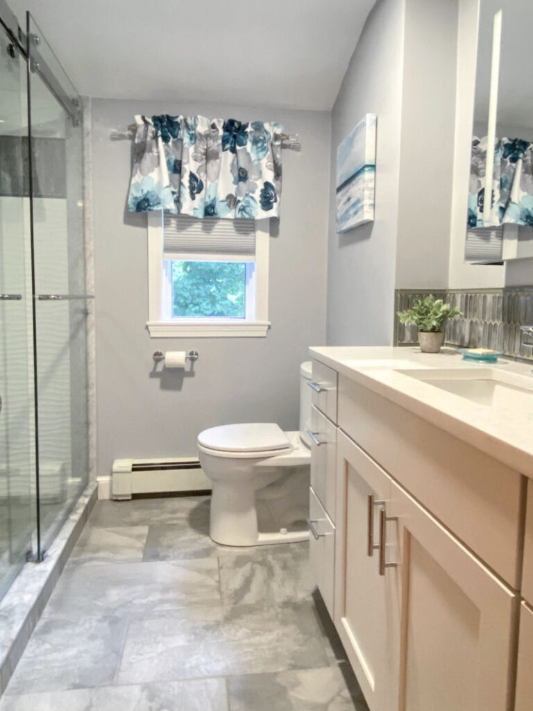 Woburn Gray and White Bathroom Remodel