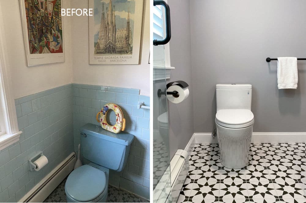 Black and White Art Deco Bathroom Remodel