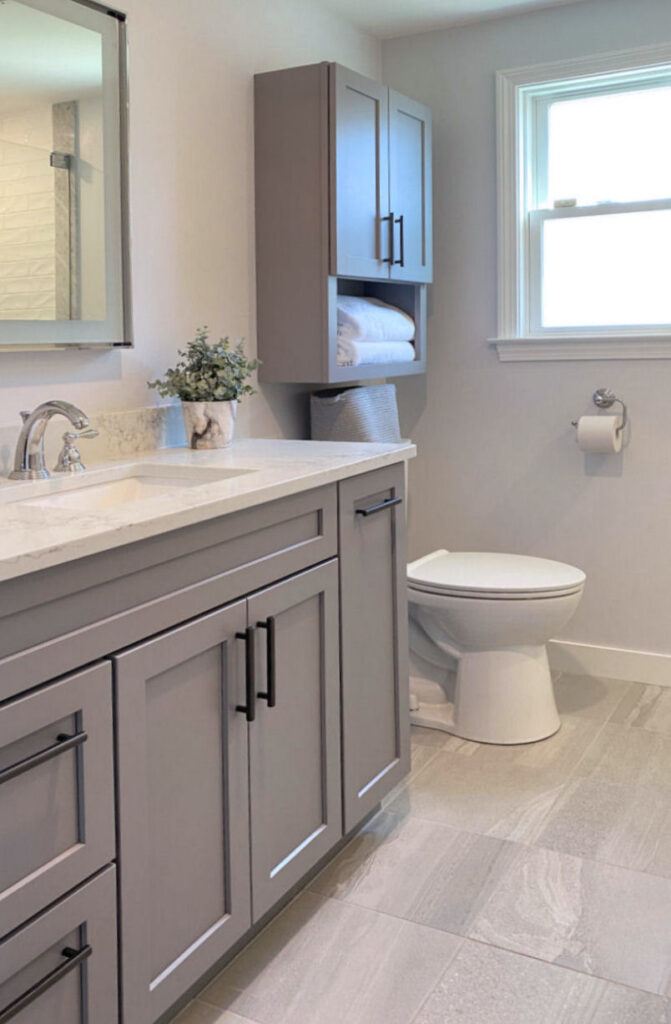 Gray Bathroom Remodel Melrose MA