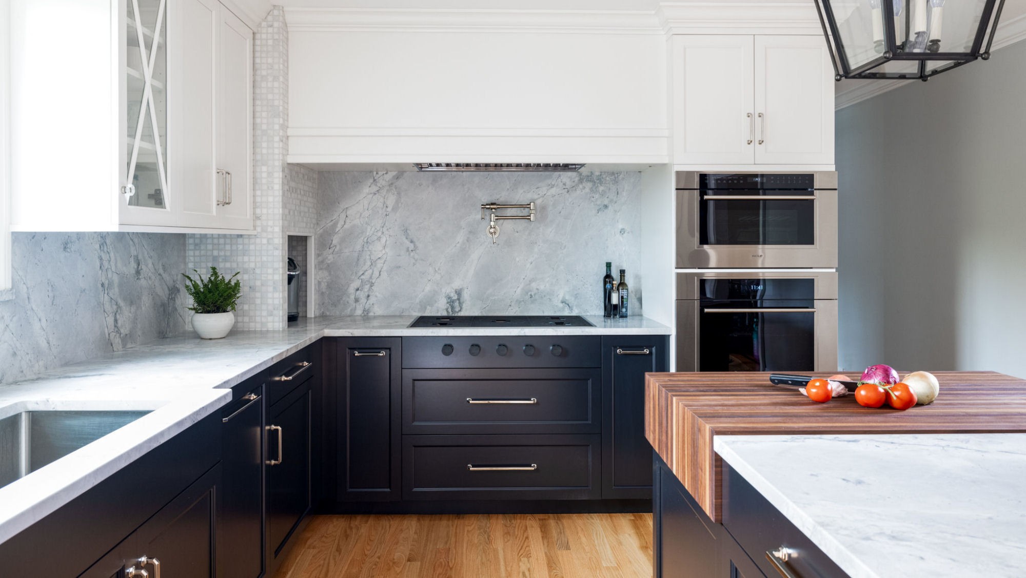 Saugus Kitchen Design Remodel Black and White Cabinets 