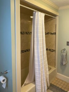 BEFORE Melrose Gray and White Bathroom Shower