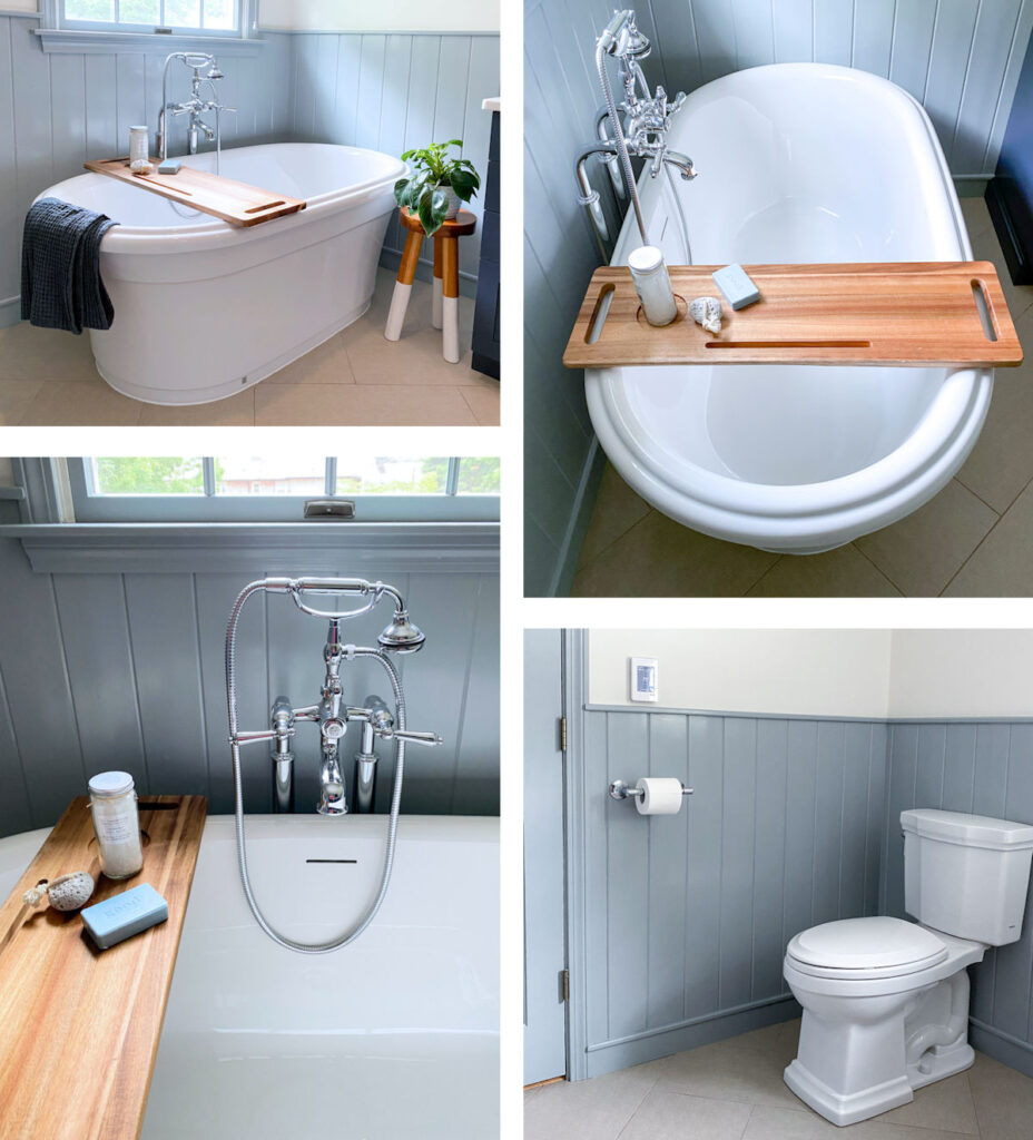 Stoneham bathroom design remodel with soaking tub