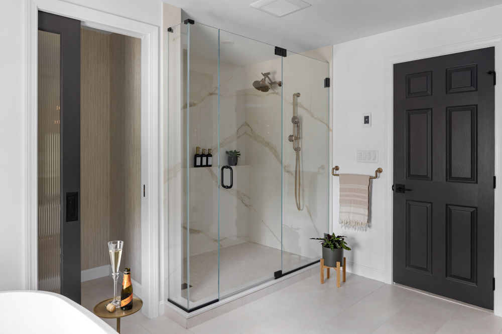 Luxury Bathroom Remodel in Stoneham with custom shower and water closet