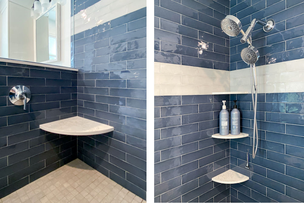 Melrose bathroom remodeling - McGuire + Co. Kitchen & Bath - custom tile shower