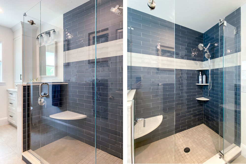 Melrose bathroom remodeling - McGuire + Co. Kitchen & Bath - custom tile shower