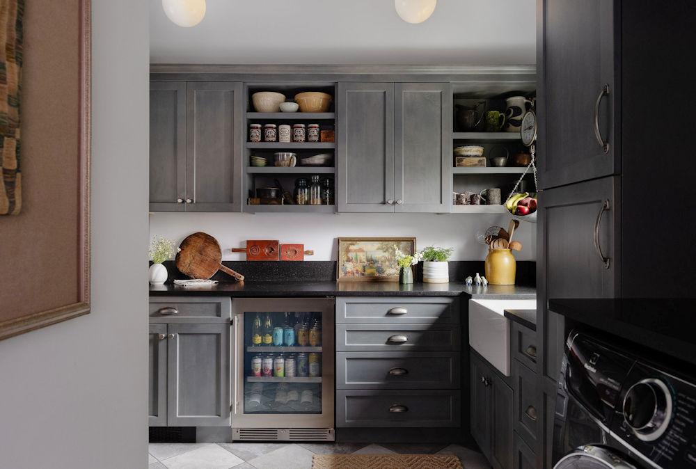 scullery design build remodel in wakefield ma - pantry with laundry room and powder room