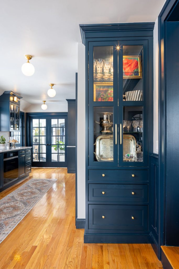 Melrose kitchen design-build remodel with deep blue cabinetry